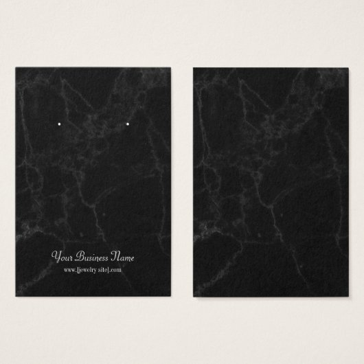 ブラックグレーグレー大理石イヤリングディスプレイカード (正面&裏面)