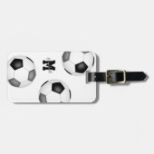 ブラックグレーサッカーチームのカラーバッグID女の子の男の子 ラゲッジタグ (正面横)