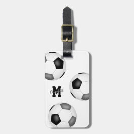 ブラックグレーサッカーチームのカラーバッグID女の子の男の子 ラゲッジタグ