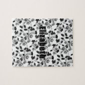 ブラックグレーサッカーチームの色の女の子の男の子 ジグソーパズル (横)