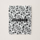 ブラックグレーサッカーチームの色の女の子の男の子 ジグソーパズル (縦)