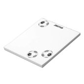 ブラックグレーサッカーボールパーソナライズされた三つ ノートパッド (回転)