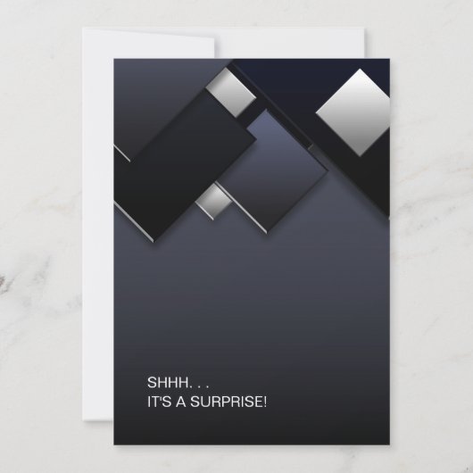 ブラックグレーサプライズ70thバースデーパーティー 招待状 (裏面)