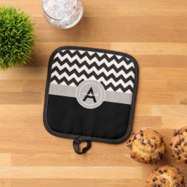 ブラックグレーシェブロン 鍋敷き