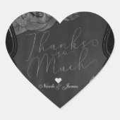 ブラックグレーシルバーエレガントヴィンテージグラムフローラ ハートシール (正面)