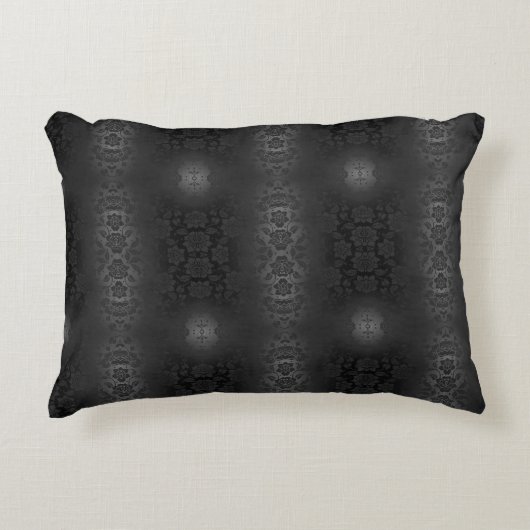 ブラックグレーシルバーフラワーズエレガントフローラ アクセントクッション (正面)
