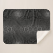 ブラックグレーシルバーフラワーズエレガントフローラ シェルパブランケット (正面(横))