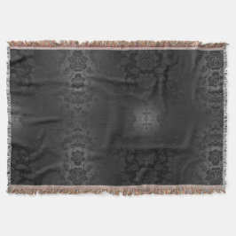 ブラックグレーシルバーフラワーズエレガントフローラ スローブランケット