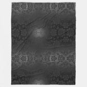 ブラックグレーシルバーフラワーズエレガントフローラ フリースブランケット (正面)