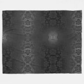 ブラックグレーシルバーフラワーズエレガントフローラ フリースブランケット (正面(横))