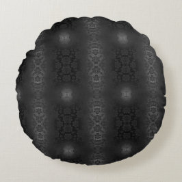 ブラックグレーシルバーフラワーズエレガントフローラ ラウンドクッション