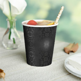 ブラックグレーシルバーフラワーズエレガントフローラ 紙コップ