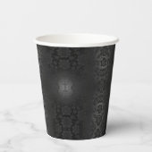ブラックグレーシルバーフラワーズエレガントフローラ 紙コップ (裏面)