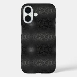 ブラックグレーシルバーフラワーズエレガントフローラ iPhone 16ケース