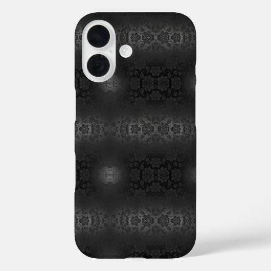 ブラックグレーシルバーフラワーズエレガントフローラ Case-Mate iPhoneケース (裏面)