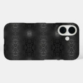 ブラックグレーシルバーフラワーズエレガントフローラ Case-Mate iPhoneケース (裏面 (横))