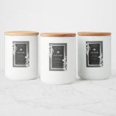 ブラックグレーシルバーフレーム製品の包装ラベルと フードラベル (ボトル)