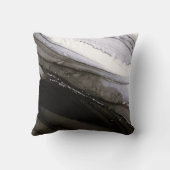 ブラックグレーシルバー大理石かわいらし炭モノグラム クッション (裏面)