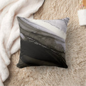 ブラックグレーシルバー大理石かわいらし炭 クッション (ブランケット)