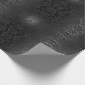 ブラックグレーシルバー花フローラデコパージュ ラッピングペーパー (角)