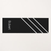 ブラックグレーストライプパーソナライズされた ヨガマット (正面(横))