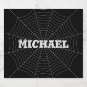 ブラックグレースパイダーウェブハロウィーンパターンあなたの名前 ビールラベル (シングルラベル)