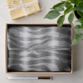 ブラックグレーゼブラプリントモノグラムレターイニシャル 薄葉紙 (ギフト)