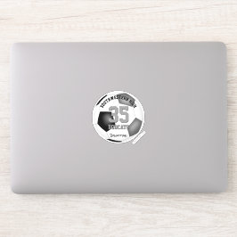 ブラックグレーチームカラーの男の子サッカー シール