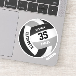 ブラックグレーチームカラーガールズボーイズバレーボール シール