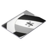 ブラックグレーチームカラーガールズボーイズバレーボール ノートブック (左側)