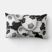 ブラックグレーチームカラーサッカーボールの多く ランバークッション (裏面)