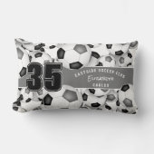 ブラックグレーチームカラーサッカーボールの多く ランバークッション (正面)