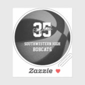 ブラックグレーチームカラーズガールズバスケットボールガールズボーズバスケット シール (シート)