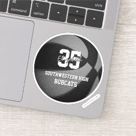 ブラックグレーチームカラーズガールズバスケットボールガールズボーズバスケット シール