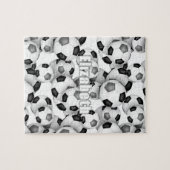 ブラックグレーチームカラーズガールズボーズサッカー ジグソーパズル (横)