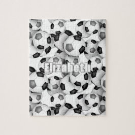 ブラックグレーチームカラーズガールズボーズサッカー ジグソーパズル