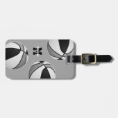 ブラックグレーチームカラーズバスケットボール ラゲッジタグ (正面横)