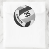 ブラックグレーチームカラーズボーイズガールバレーボール ラウンドシール (バッグ)