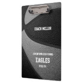 ブラックグレーチームカラーバスケットボールコーチ名 クリップボード (左)