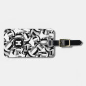 ブラックグレーチームカラーバレーボールの贈り物 ラゲッジタグ (正面横)