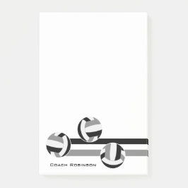 ブラックグレーチームカラーバレーボールストライプボール ポストイット