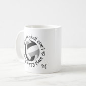 ブラックグレーチームカラーバレーボールハッピースペース コーヒーマグカップ (正面左)