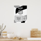 ブラックグレーチームカラー記念バレーボール ポスター (キッチン)