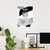 ブラックグレーチームカラー記念バレーボール ポスター (ホームオフィス)