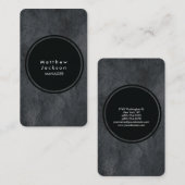 ブラックグレーテクスチャーモダンプレーンプロフェッショナル 名刺 (正面/裏面)