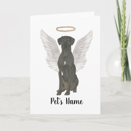 ブラックグレートダン悔やみや弔慰メモリアル カード (正面)