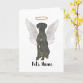 ブラックグレートダン悔やみや弔慰メモリアル カード (黄色い花)