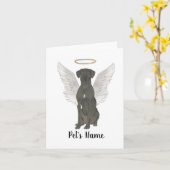 ブラックグレートダン悔やみや弔慰メモリアル カード (黄色い花)