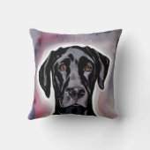 ブラックグレートダーネウォーターカラーアート クッション (裏面)