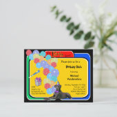 ブラックグレートデーン誕生日バーカー 招待状 (スタンド正面)